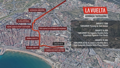 Aquest són els talls viaris a Tarragona, Montblanc i Valls per La Vuelta
