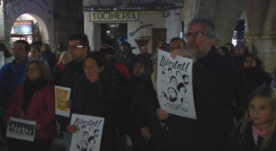 Més de 300 persones es concentren a Montblanc per la llibertat dels presos polítics